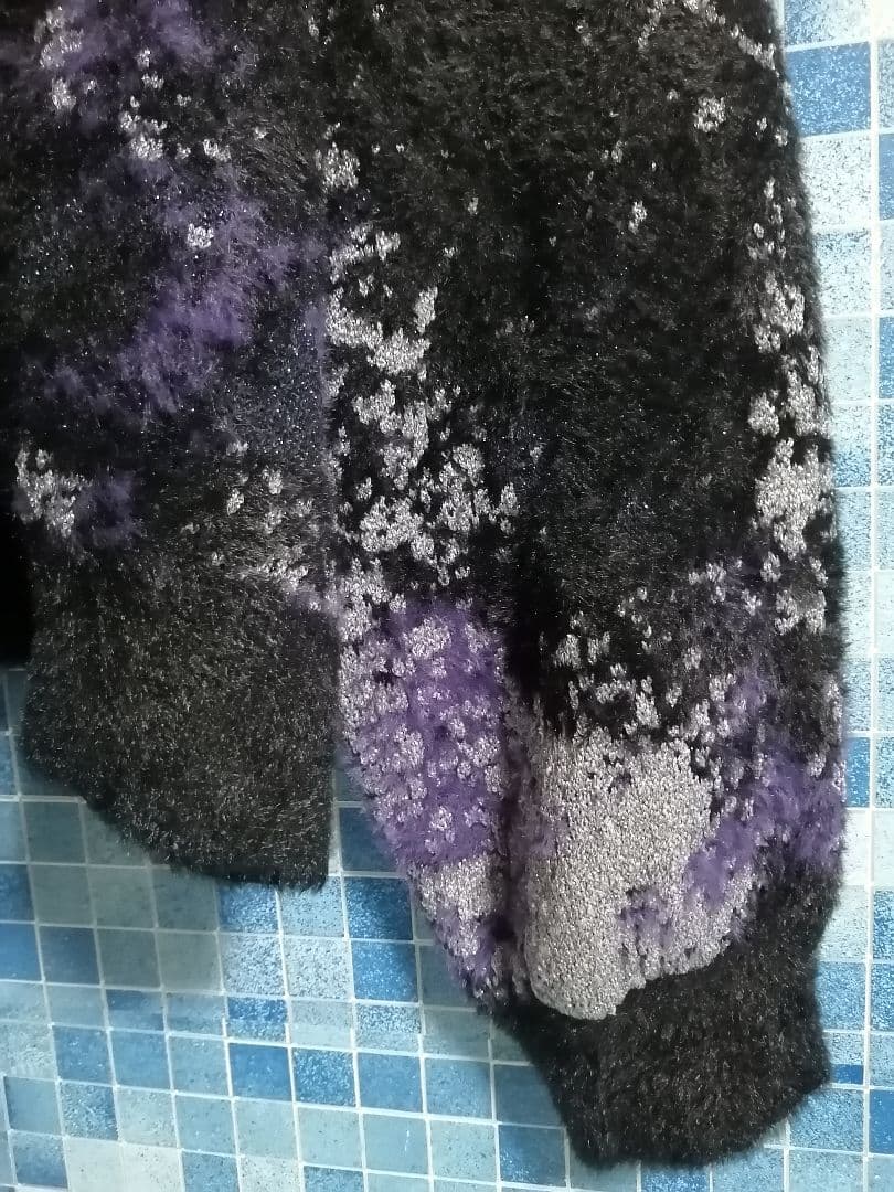 【黒 良品 キラキラ】即完売 HARE ラメアブストラクト ニット プルオーバー