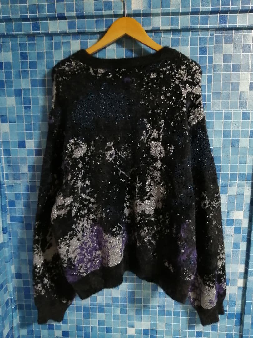 【黒 良品 キラキラ】即完売 HARE ラメアブストラクト ニット プルオーバー