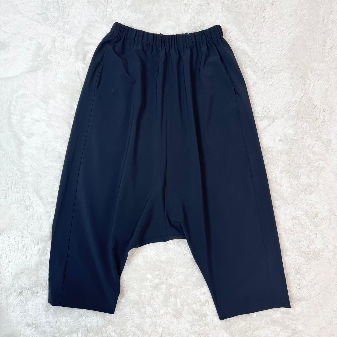 【極良品】ミズイロインド　定番サルエルパンツ　ネイビー　2 ゴム　ストレッチ