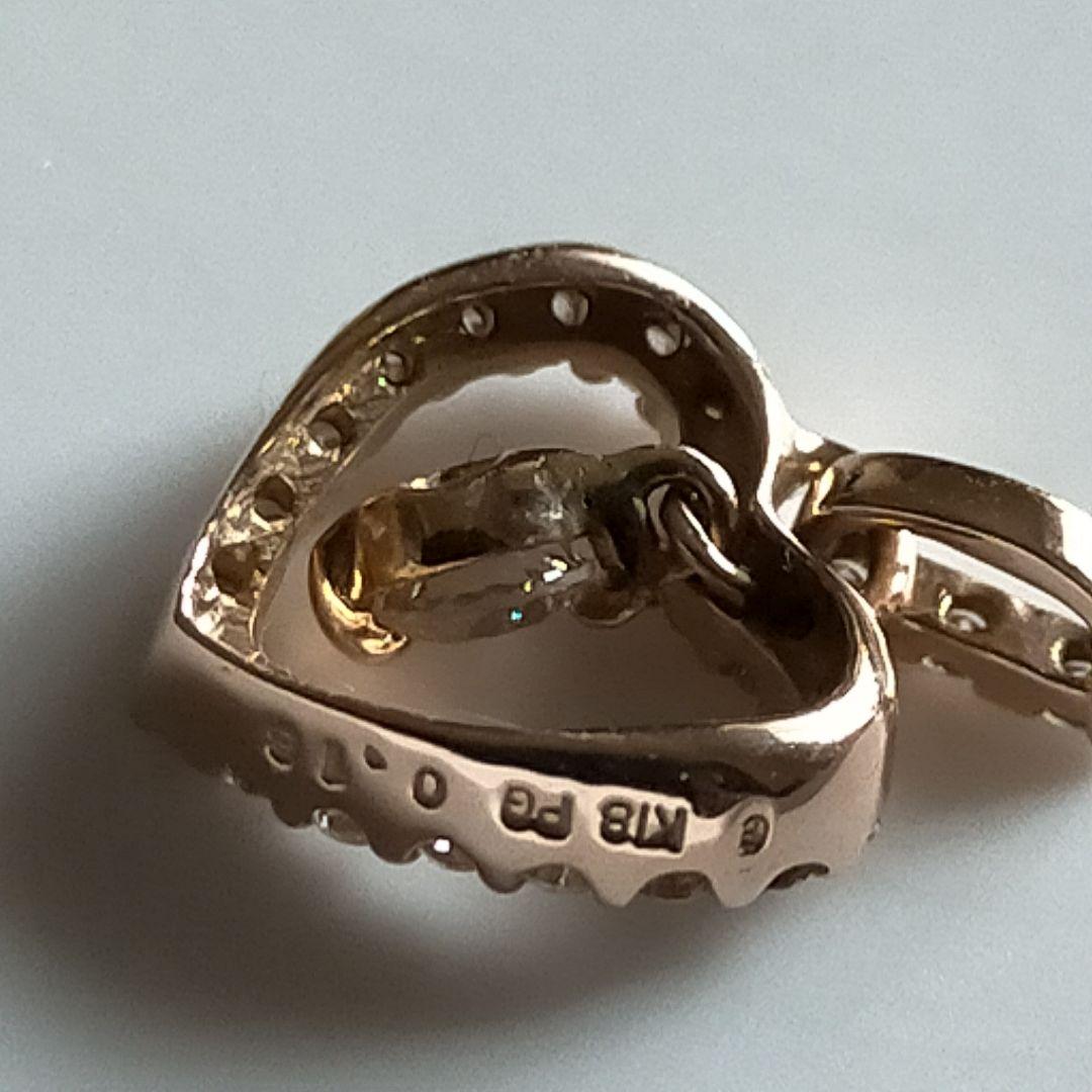 エステール 18金チャーム D0.18 ハートモチーフ K18PG