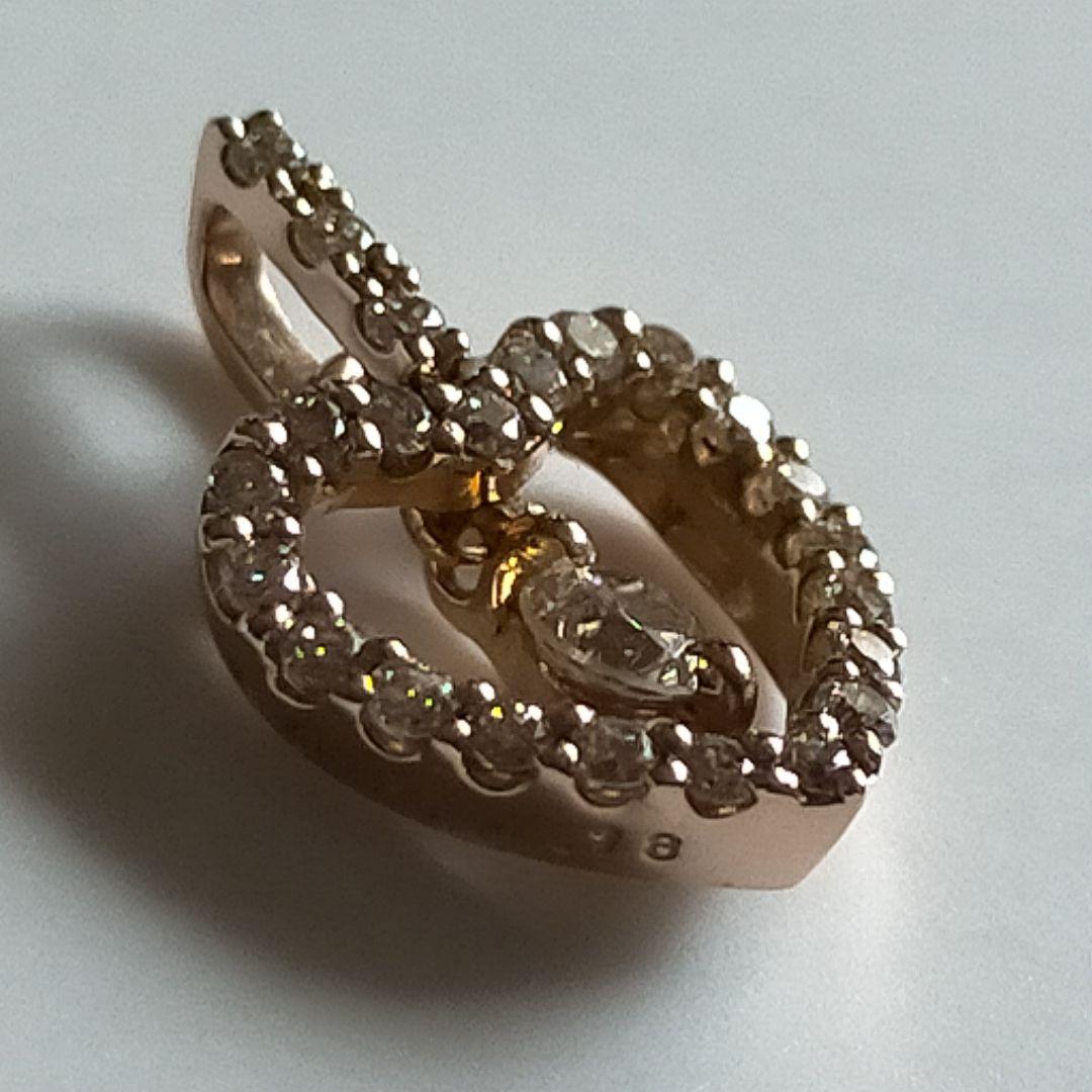 エステール 18金チャーム D0.18 ハートモチーフ K18PG