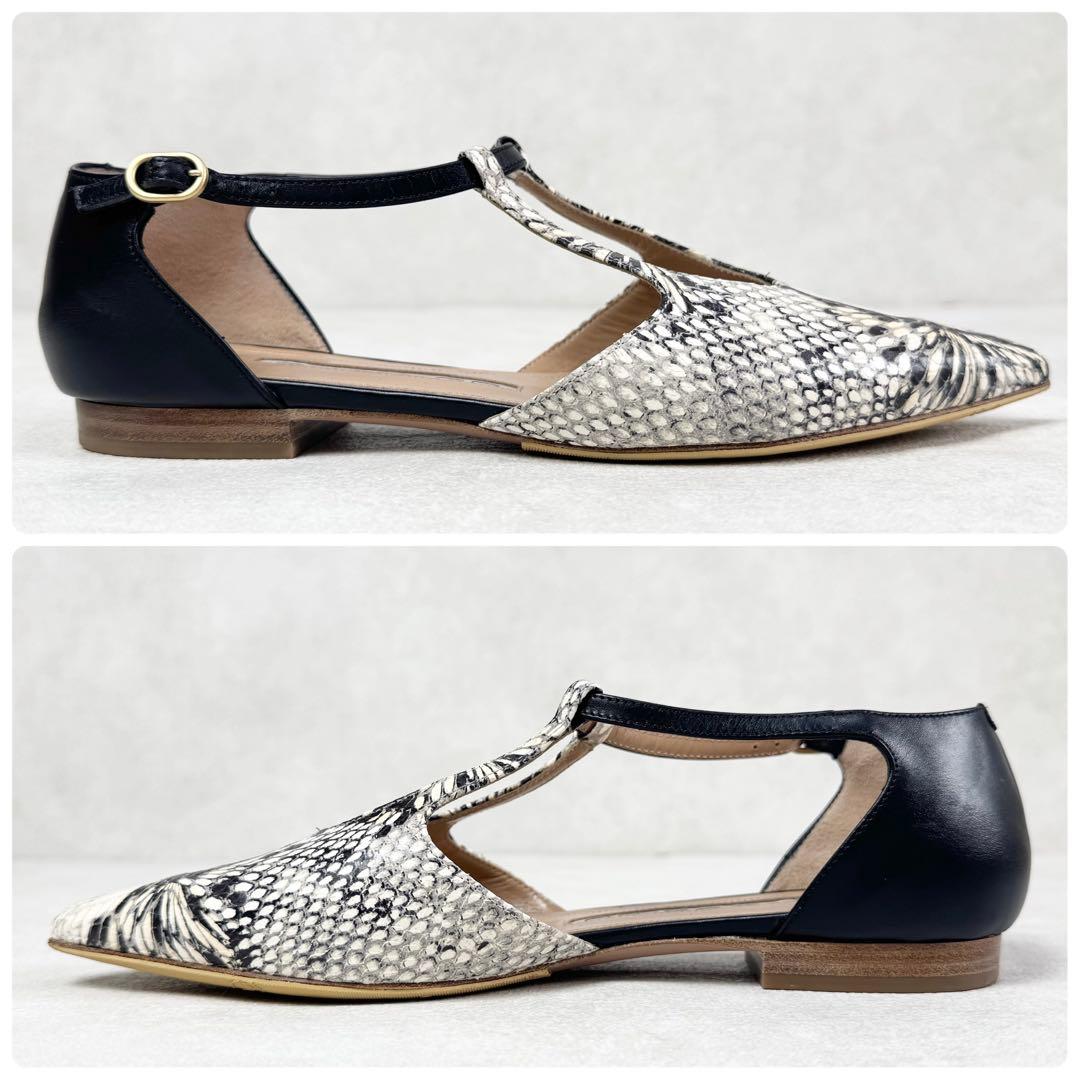 【極良品】ペリーコ　パイソン柄オープンパンプス　サンダル　ポインテッドストラップ