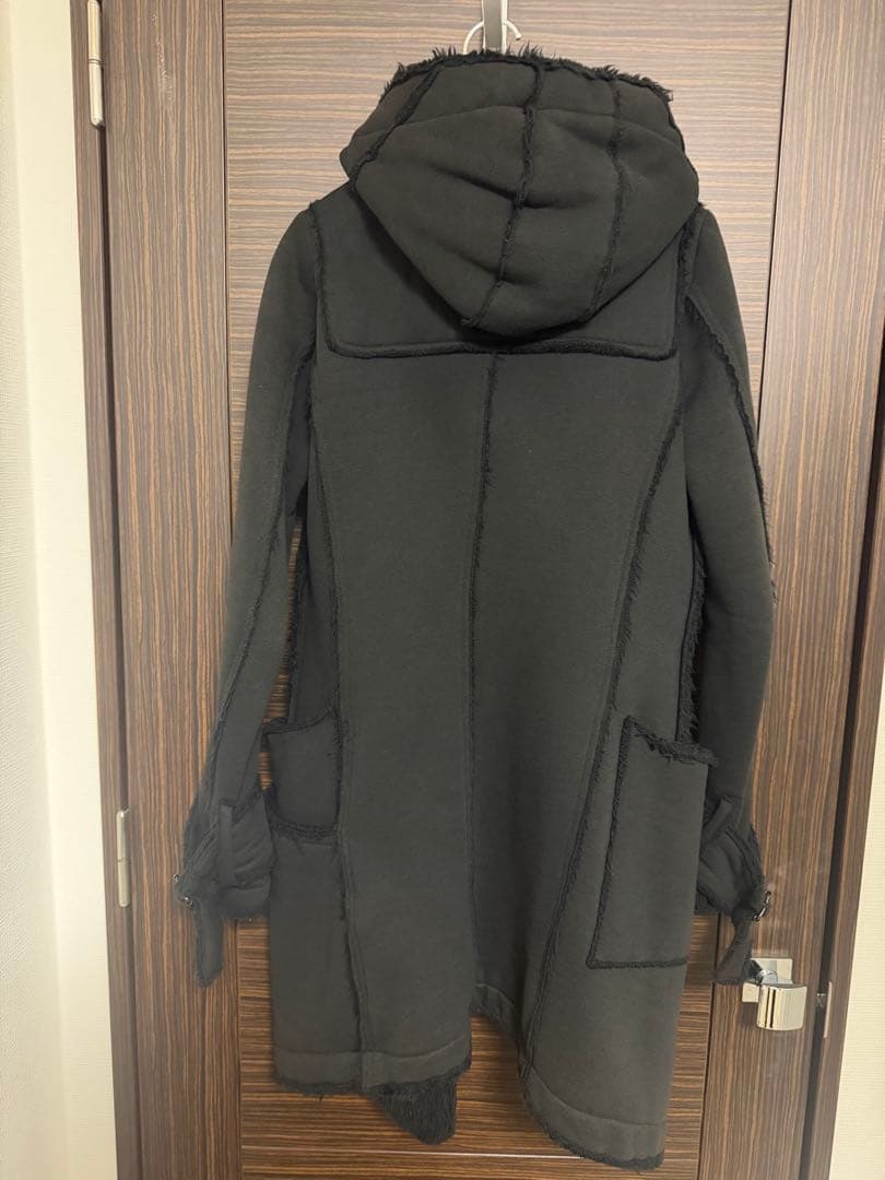 フード付き ブラック ダッフルコート サイズO