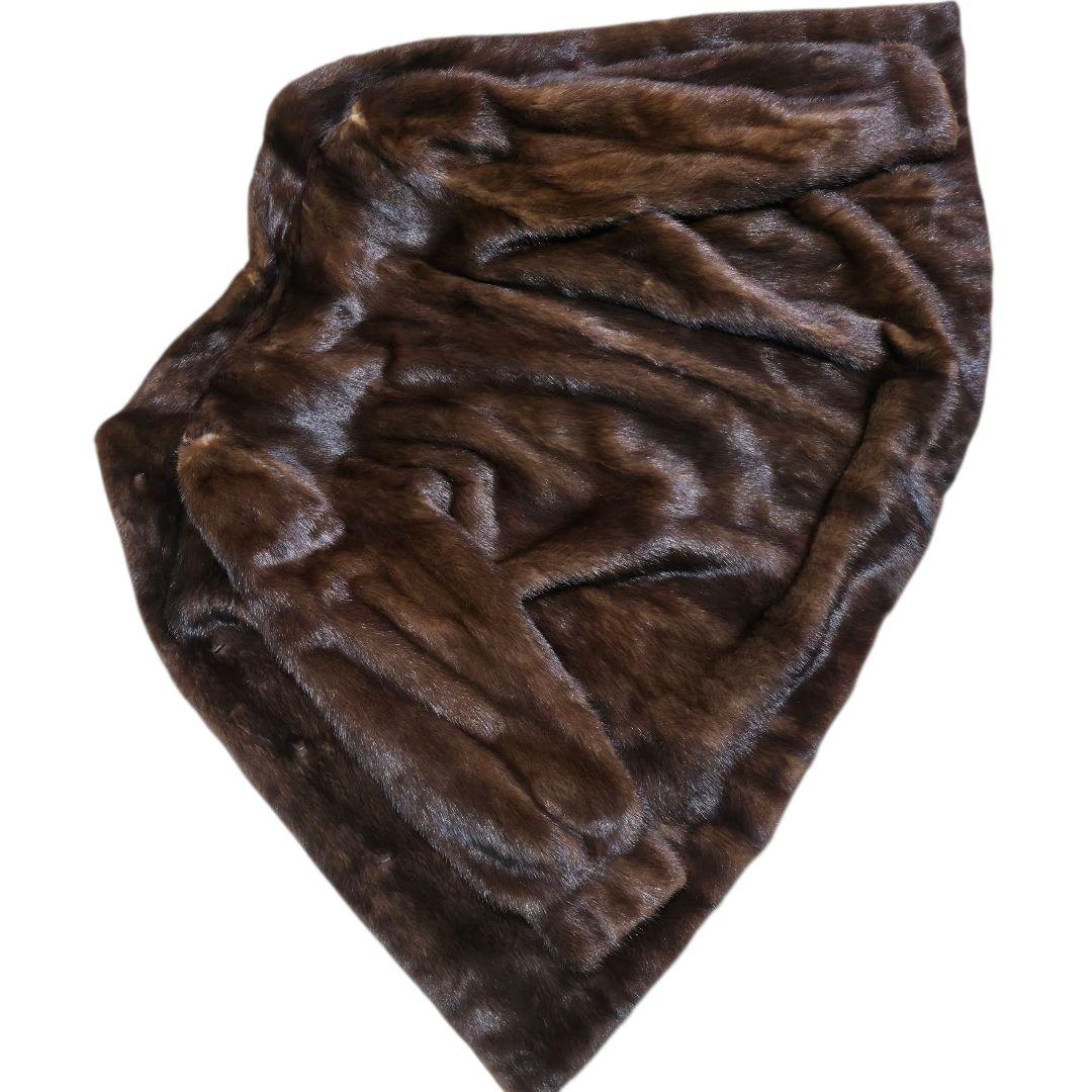 美品 デミバフミンク ファーコート リアルファー 15 XXL位 極太袖 毛皮