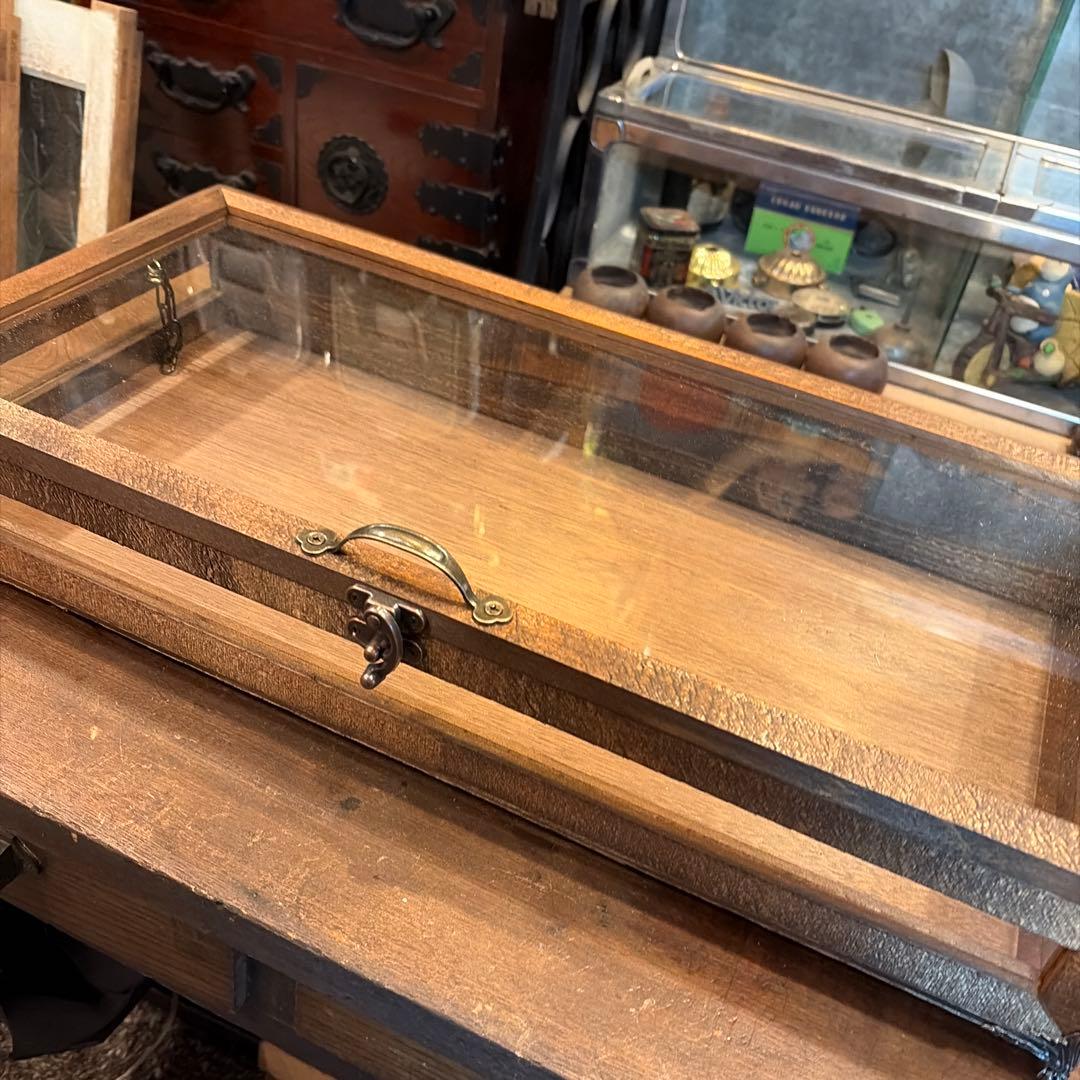 横長4面木製ガラスケース