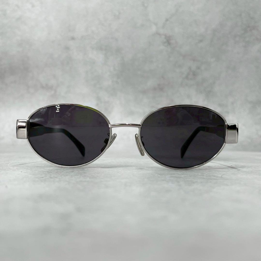 極美品◎セリーヌ　トリオンフ　メタル　01 サングラス　オーバル　ロゴ刻印