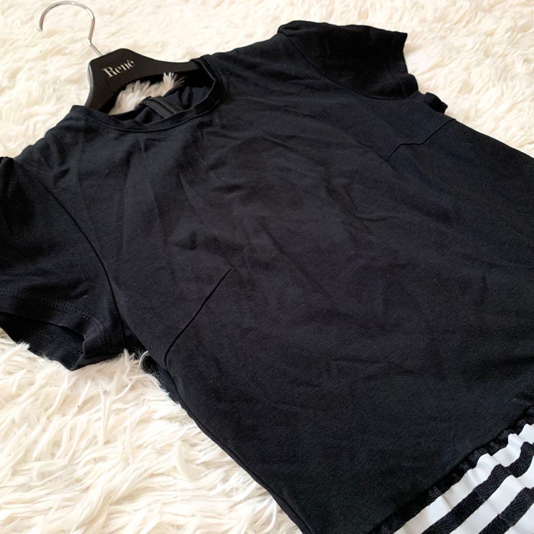 極美品✨ボーダーズアットバルコニー 現行 トップス アシンメトリー ぺプラム 黒