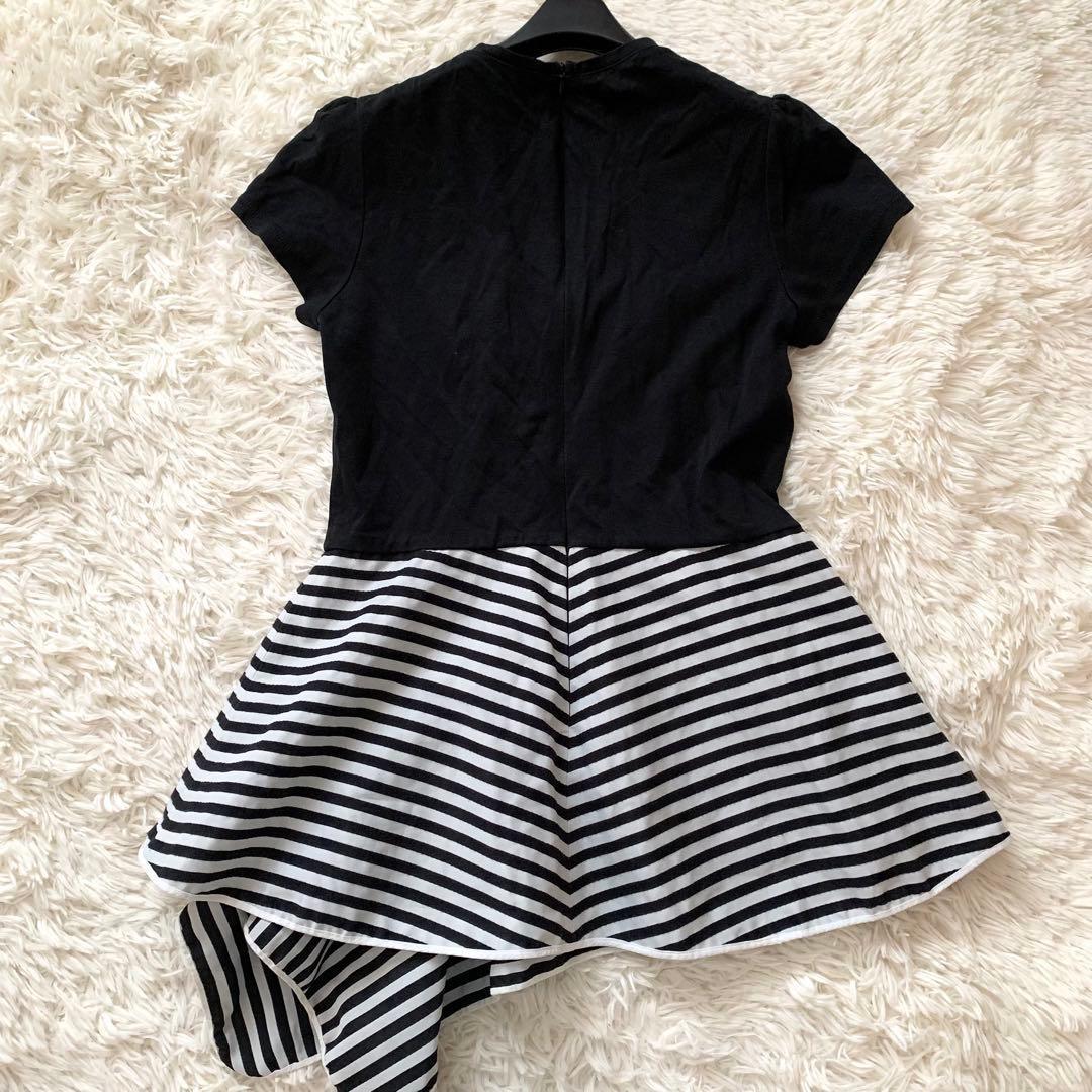 極美品✨ボーダーズアットバルコニー 現行 トップス アシンメトリー ぺプラム 黒