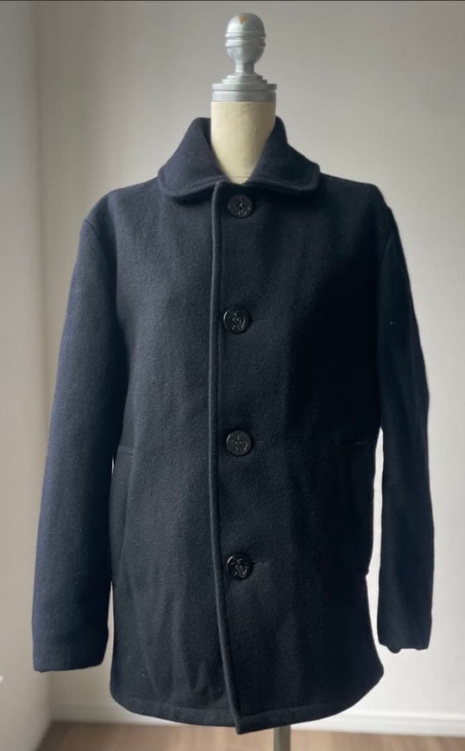 Schott シングルピーコート　USA製　タイト　スリム　ネイビー　XL