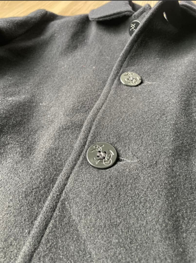 Schott シングルピーコート　USA製　タイト　スリム　ネイビー　XL