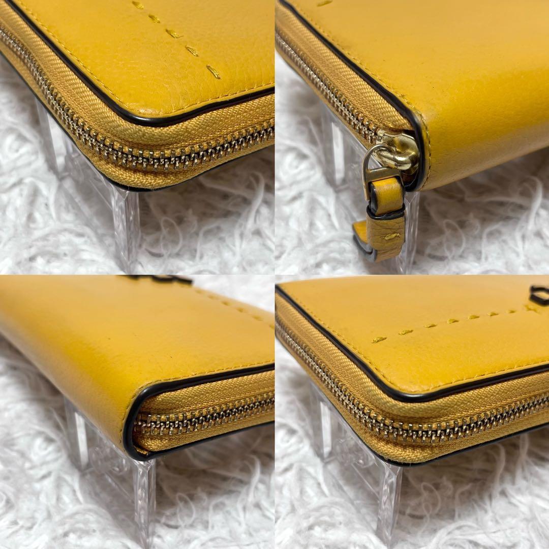 Tory Burch マックグロー 長財布 ラウンドファスナー 本革 イエロー
