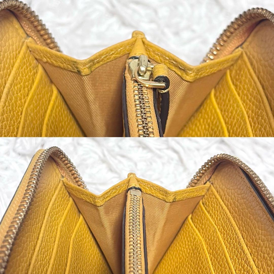 Tory Burch マックグロー 長財布 ラウンドファスナー 本革 イエロー