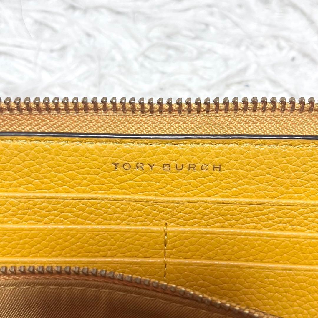 Tory Burch マックグロー 長財布 ラウンドファスナー 本革 イエロー