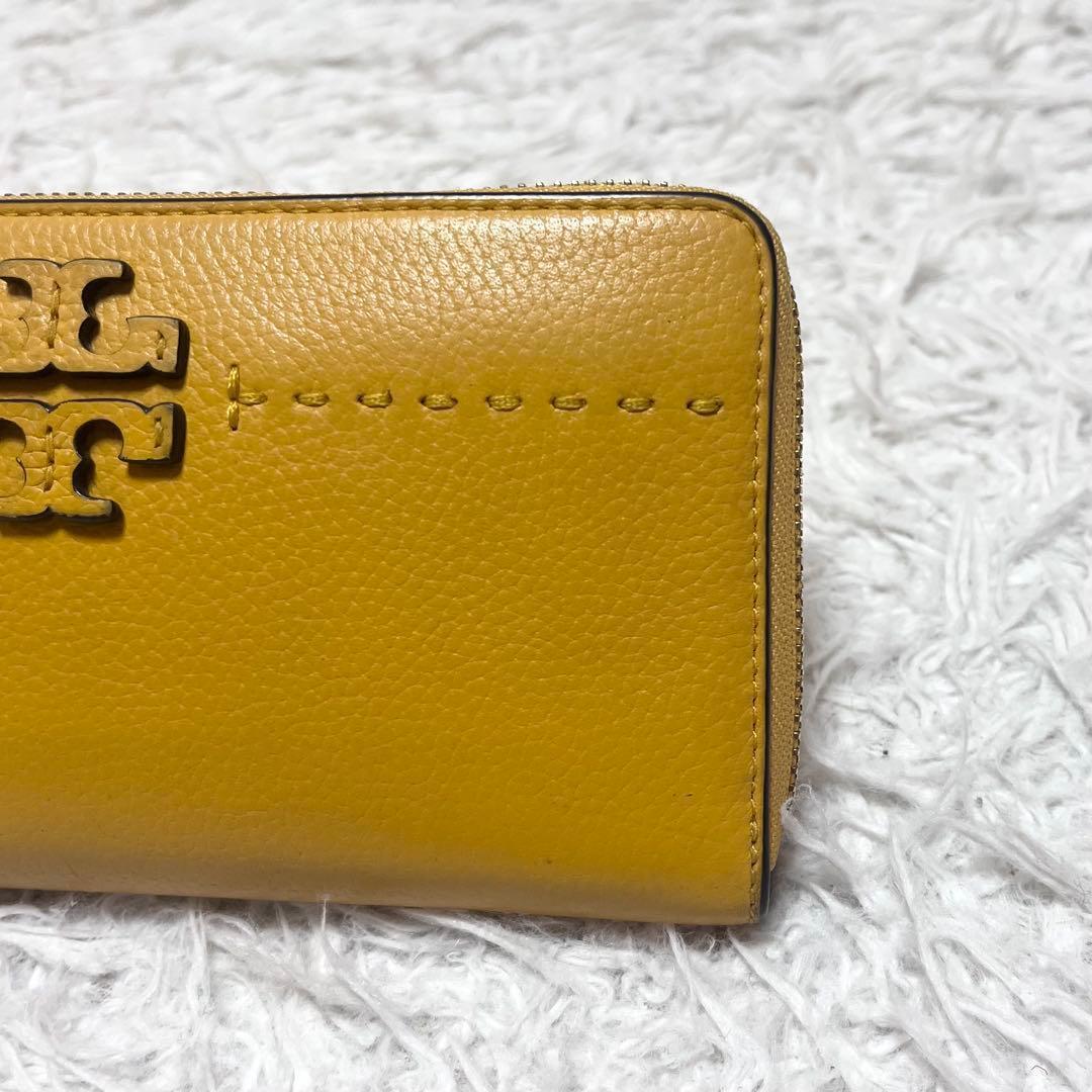 Tory Burch マックグロー 長財布 ラウンドファスナー 本革 イエロー