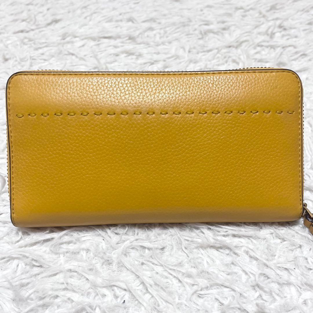 Tory Burch マックグロー 長財布 ラウンドファスナー 本革 イエロー