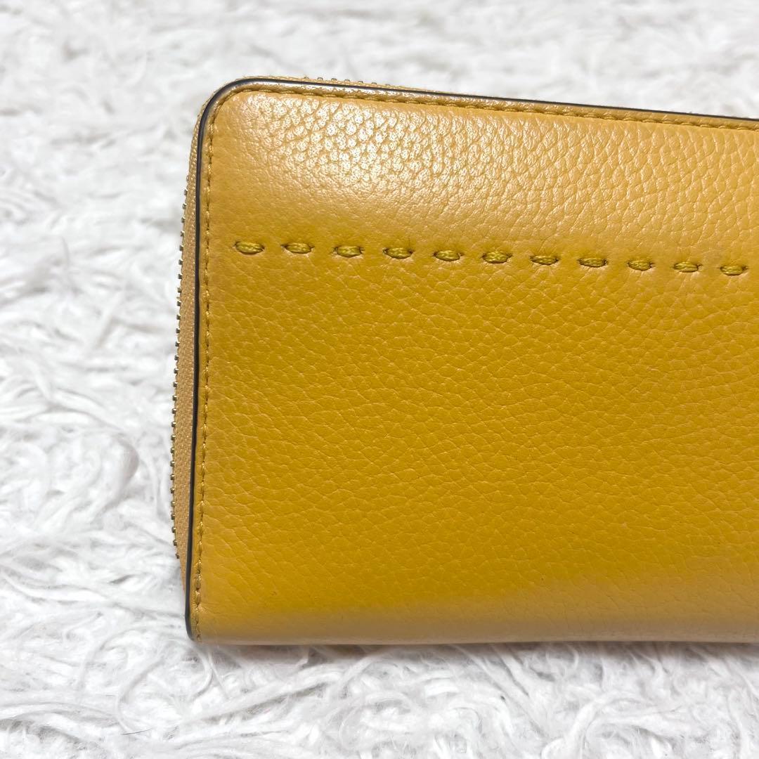 Tory Burch マックグロー 長財布 ラウンドファスナー 本革 イエロー