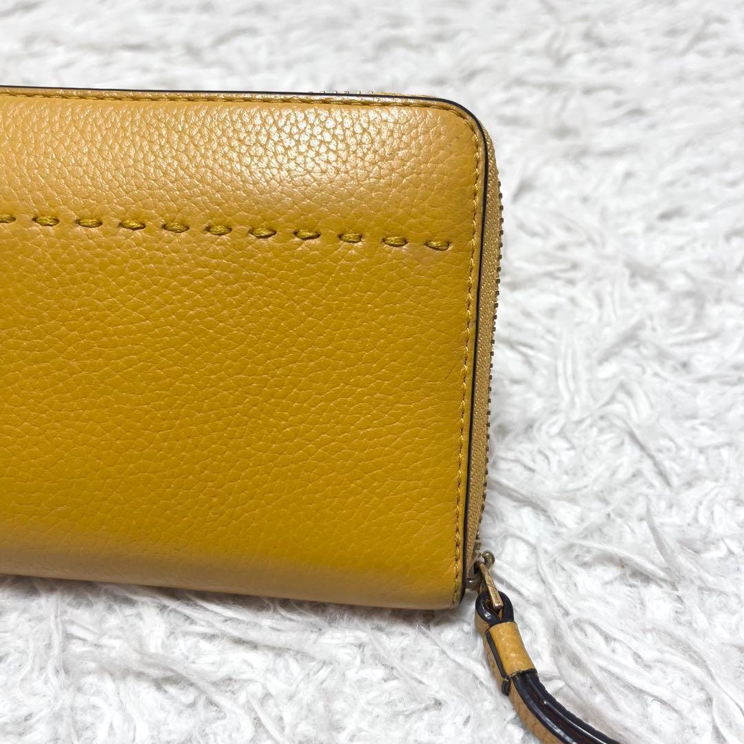 Tory Burch マックグロー 長財布 ラウンドファスナー 本革 イエロー