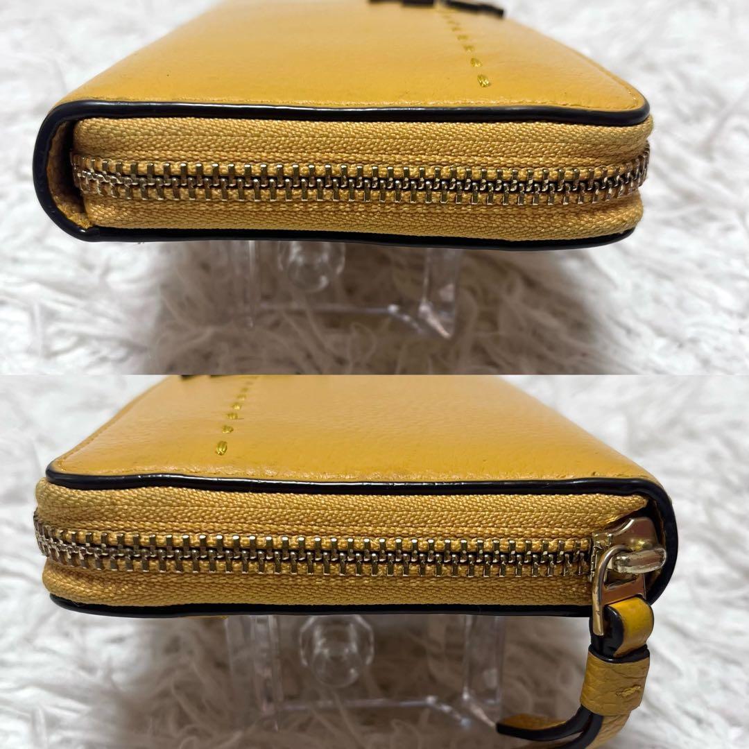 Tory Burch マックグロー 長財布 ラウンドファスナー 本革 イエロー