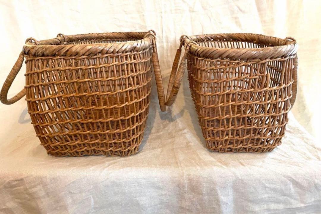 籠　透かし編　あけび　こだし　民芸　入れ子透かし編　あけび　こだし　民芸　入れ子