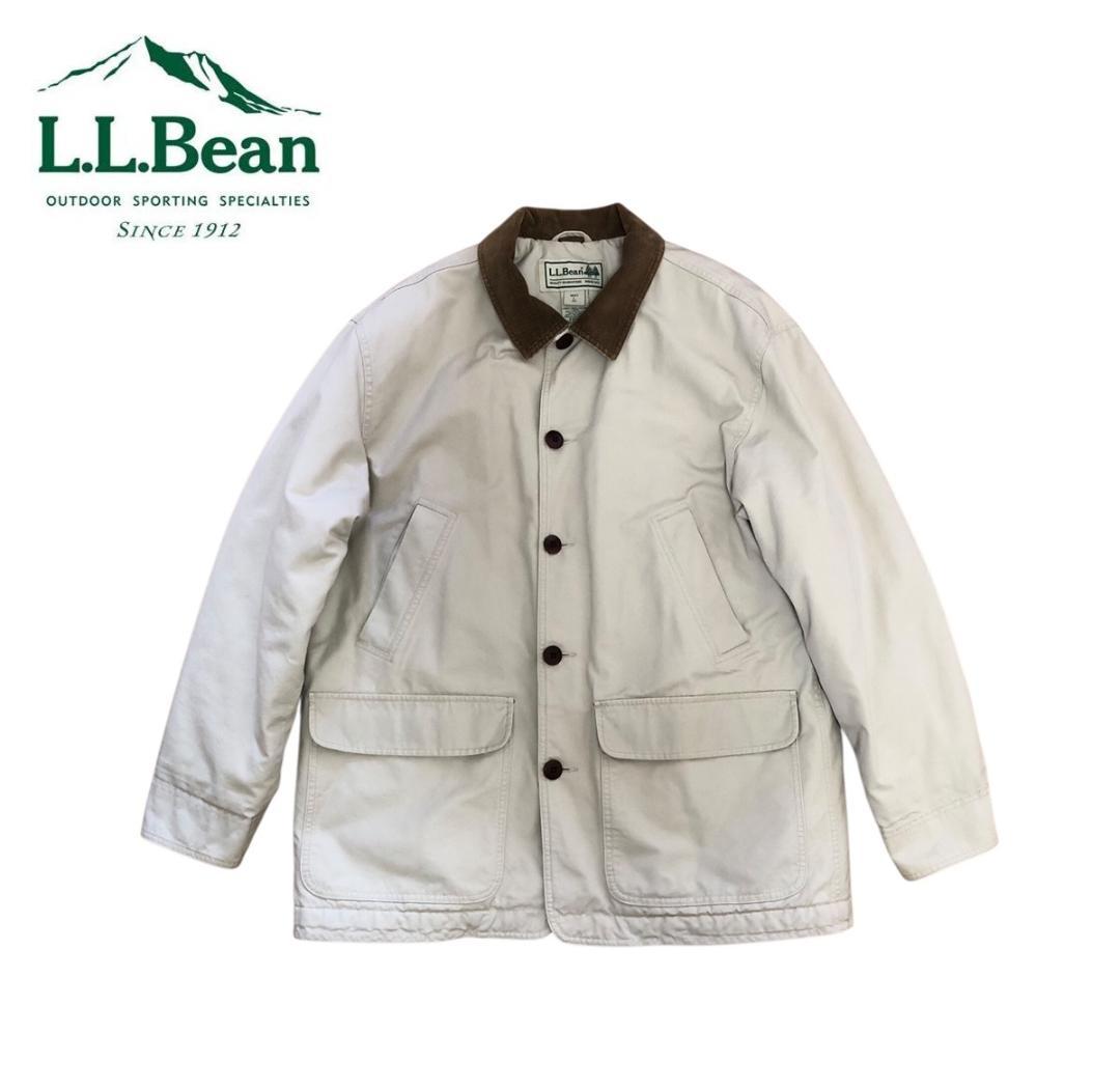 L.L.Bean｜カバーオール｜Lサイズ｜ベージュ/アイボリー｜ヴィンテージ古着