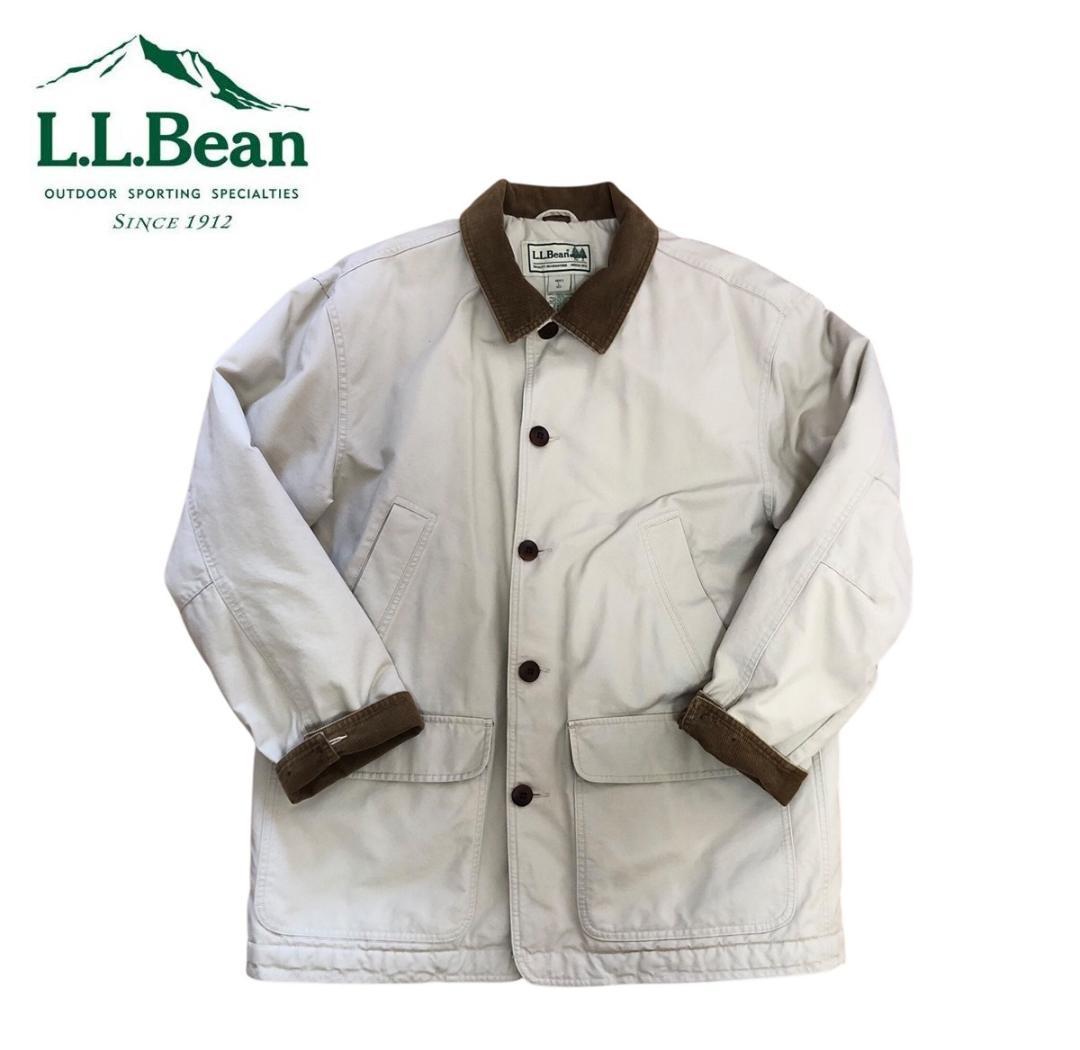 L.L.Bean｜カバーオール｜Lサイズ｜ベージュ/アイボリー｜ヴィンテージ古着