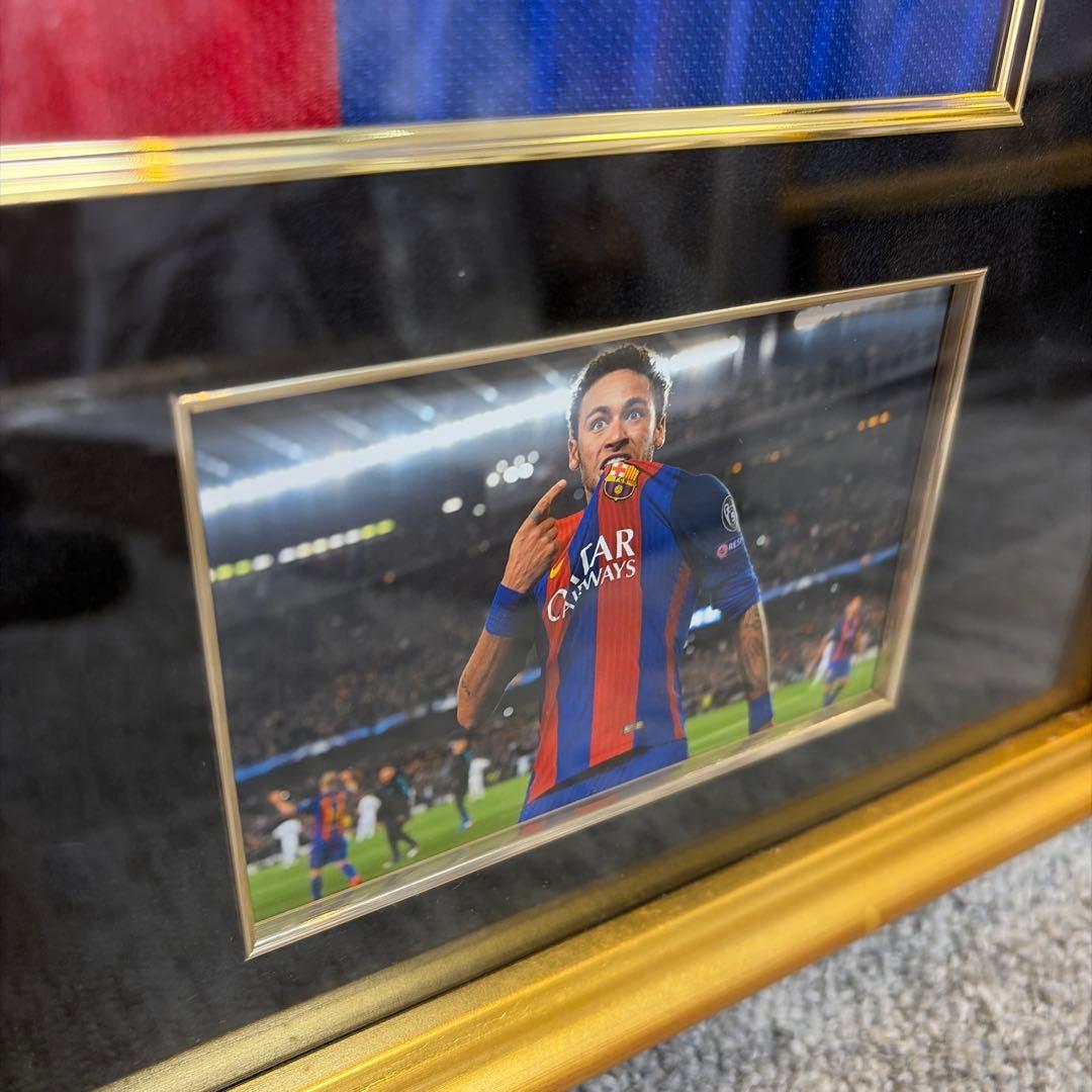 NEYMAR JR 直筆サイン入りユニフォーム ダグアウト　バルセロナ
