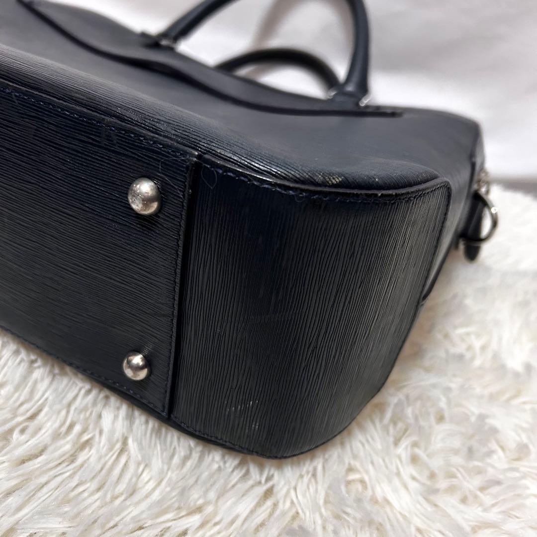 pelle morbida キャピターノ　ブリーフケース　ショルダー　ネイビー