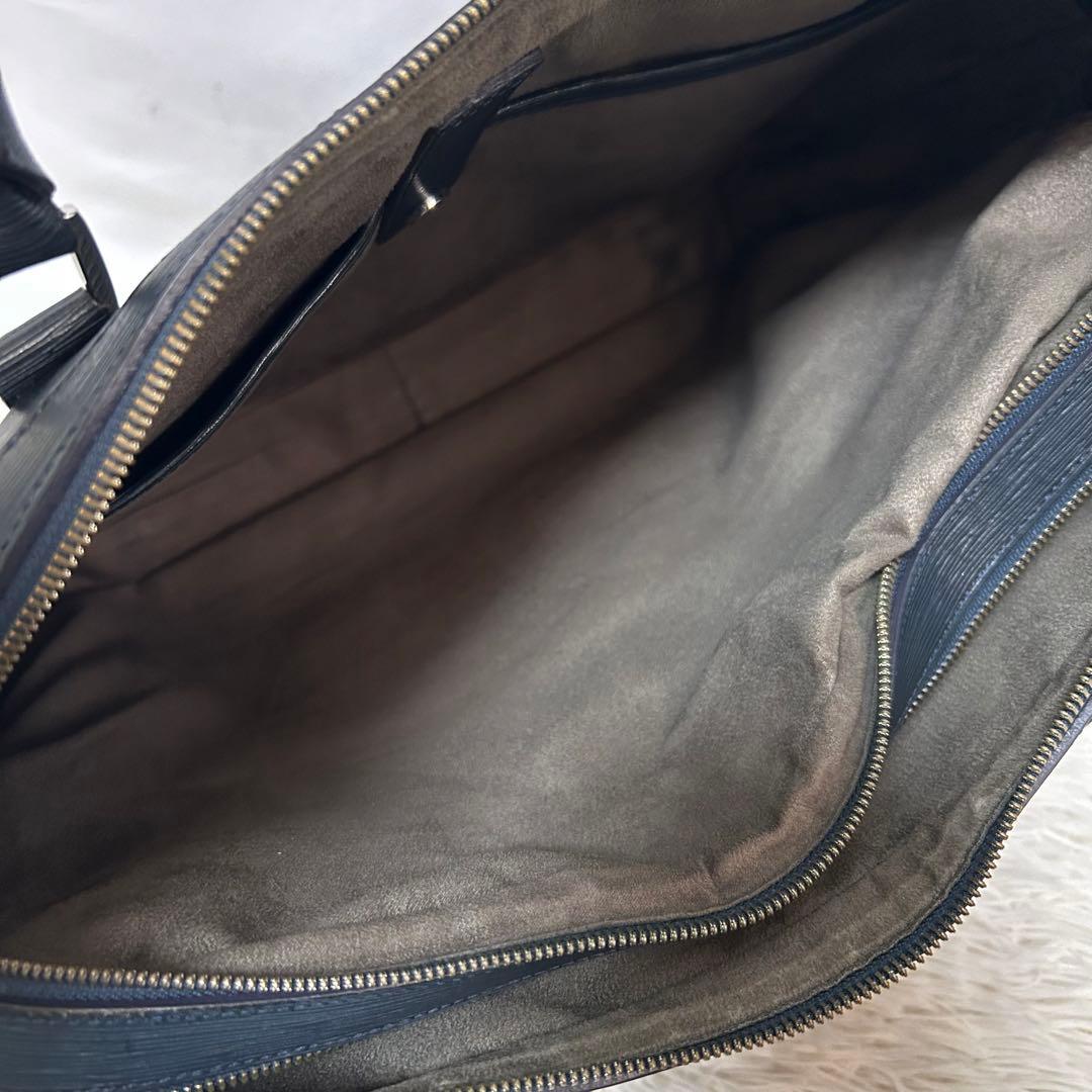 pelle morbida キャピターノ　ブリーフケース　ショルダー　ネイビー