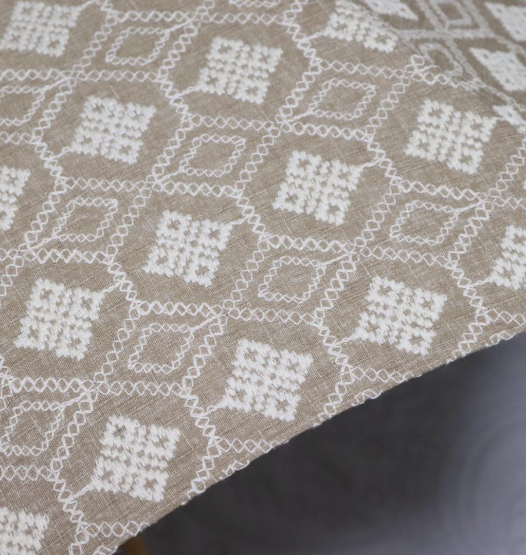 新品【長傘 日傘】綿100％ 高級感 幾何学立体総刺繍 木製 日傘 日本製