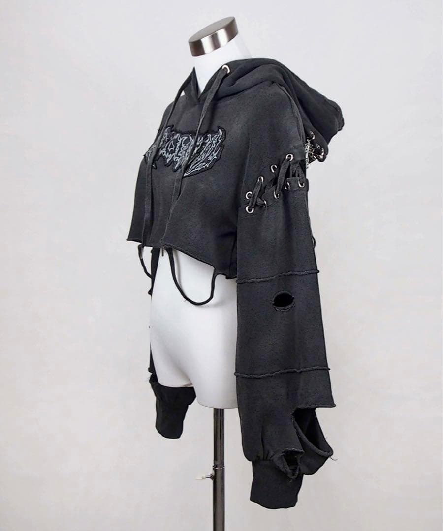 新品未開封 HIDOLATRAL THEODOL ダメージショート猫耳パーカー