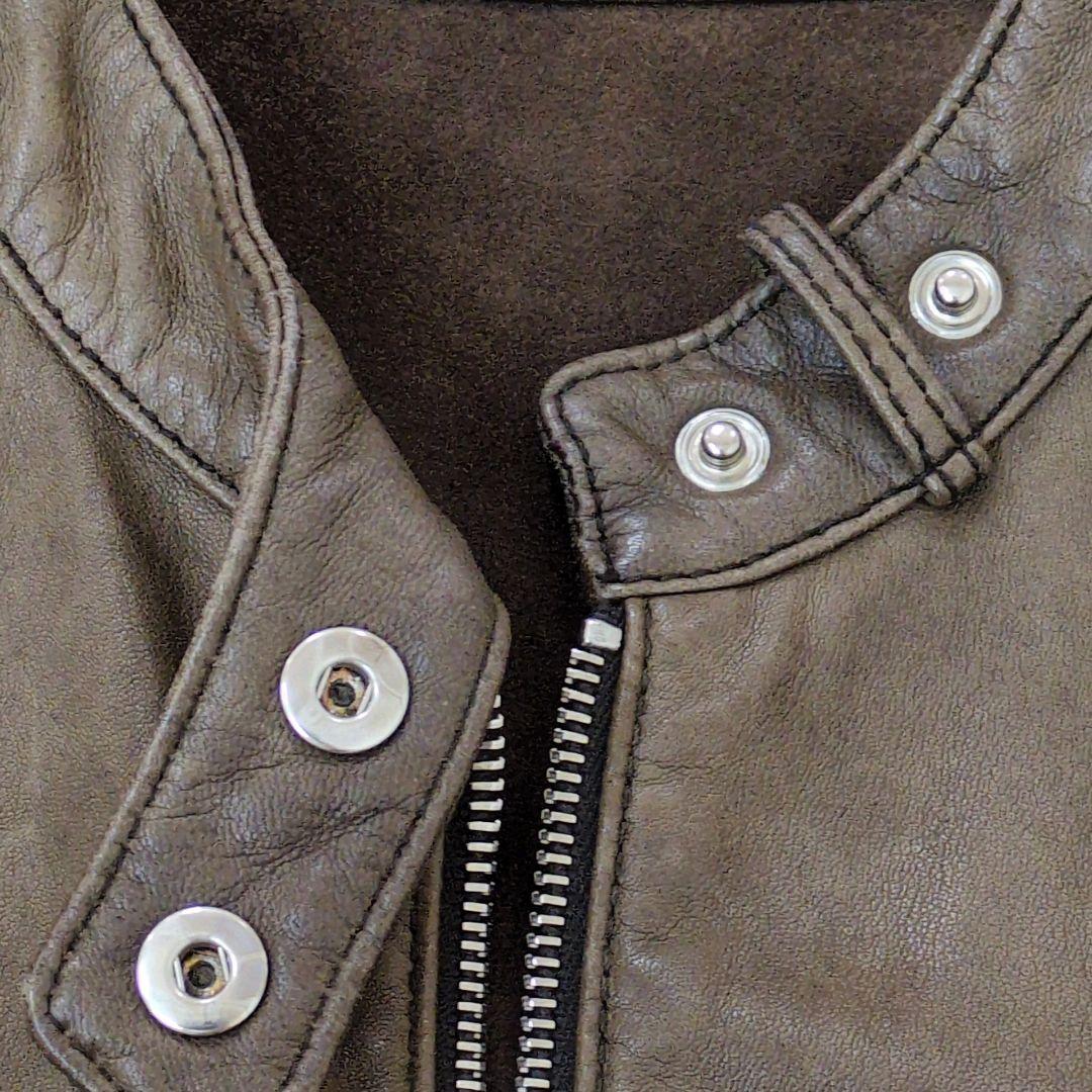 アルマーニ　ARMANI　シングルライダース　レザー　ジャケット　M ブラウン
