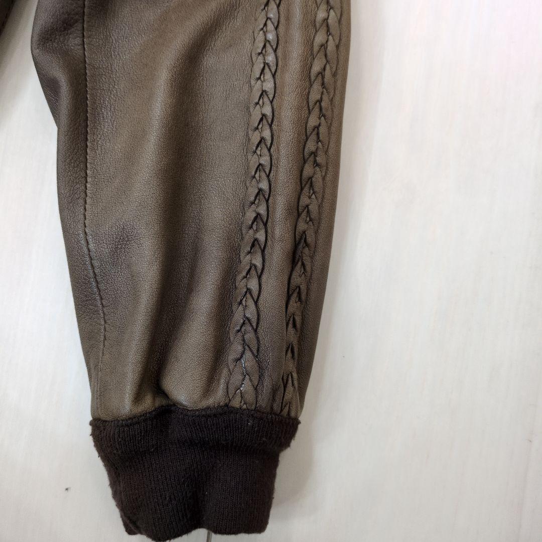 アルマーニ　ARMANI　シングルライダース　レザー　ジャケット　M ブラウン