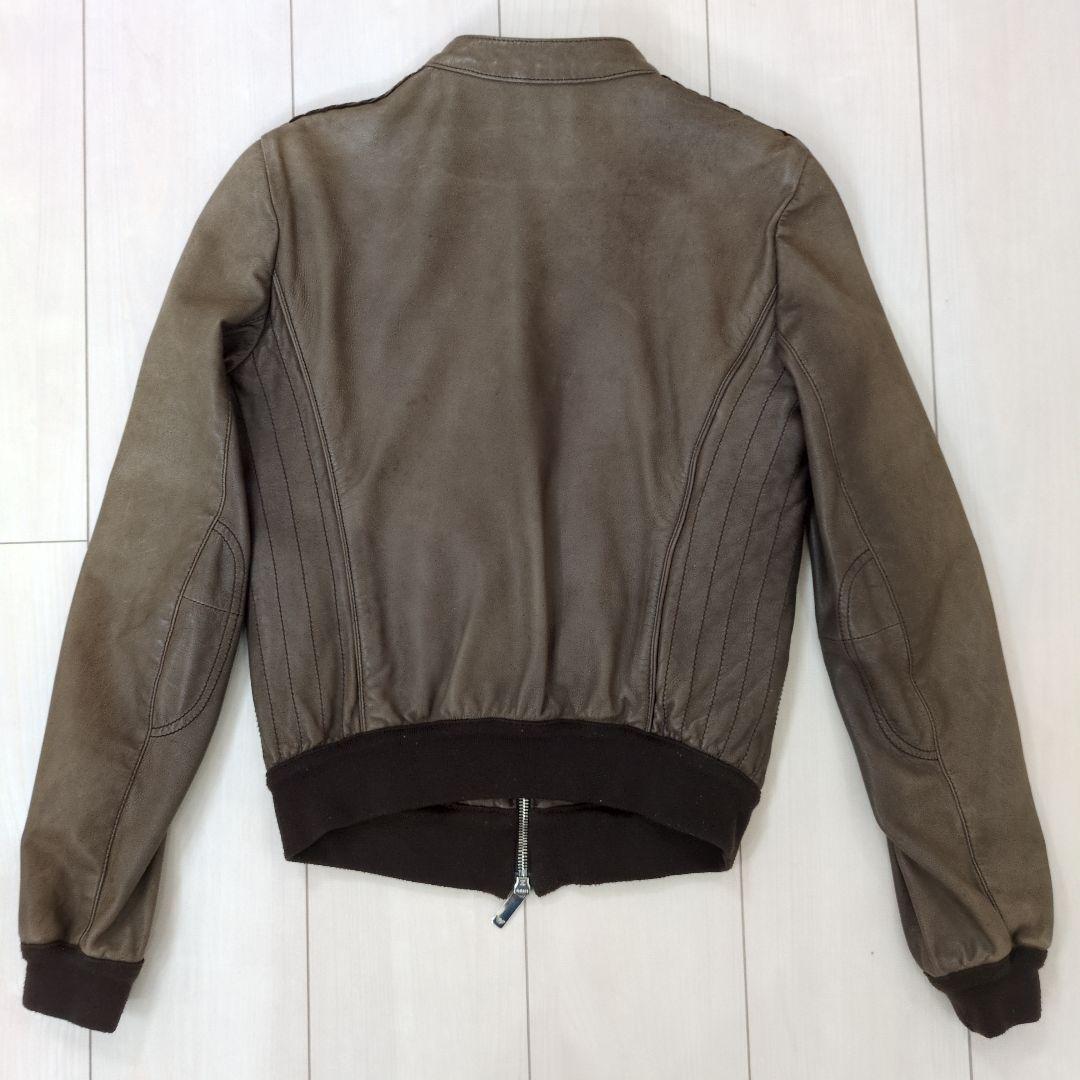 アルマーニ　ARMANI　シングルライダース　レザー　ジャケット　M ブラウン