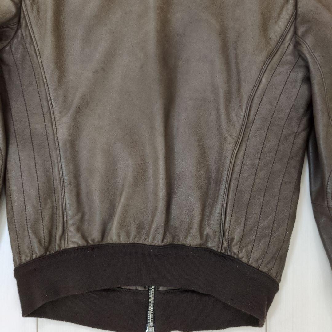 アルマーニ　ARMANI　シングルライダース　レザー　ジャケット　M ブラウン