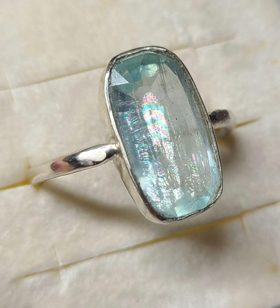 匿名★非加熱アクアマリンリング★