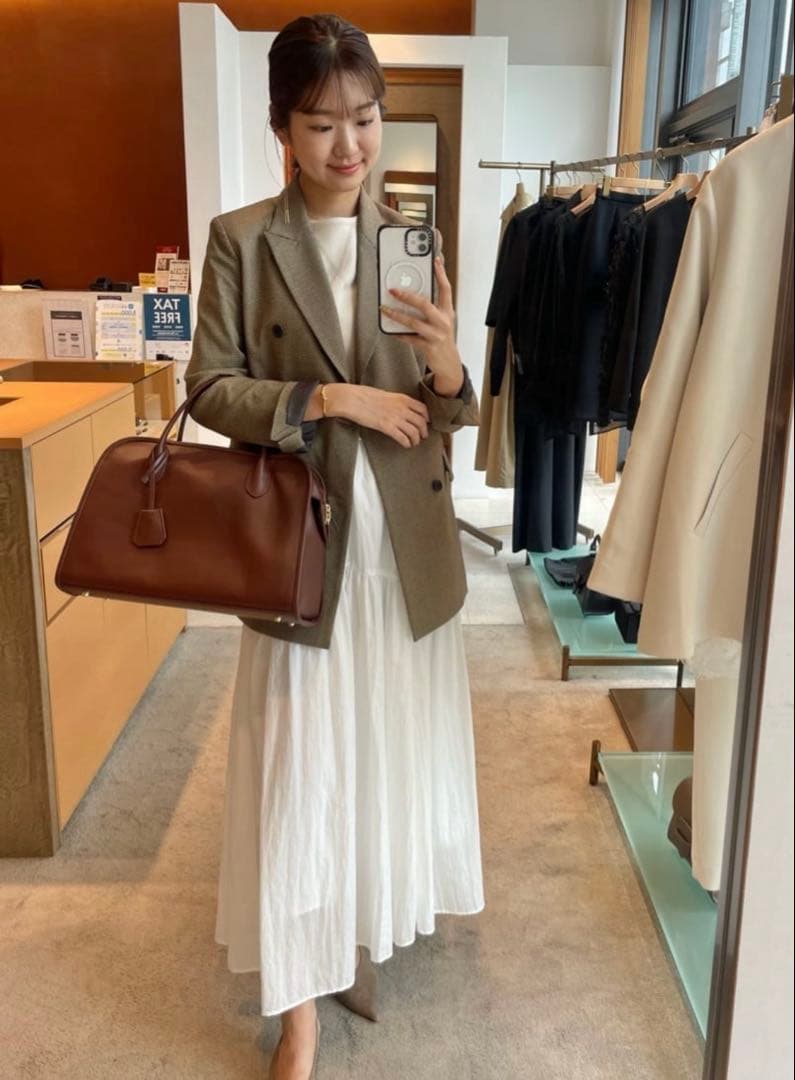 sale★ウィムガゼット★TRダブルジャケット　チェック柄　ブラウン