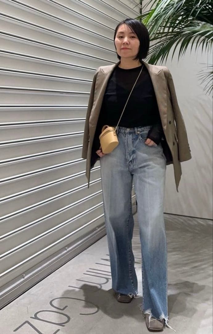 sale★ウィムガゼット★TRダブルジャケット　チェック柄　ブラウン