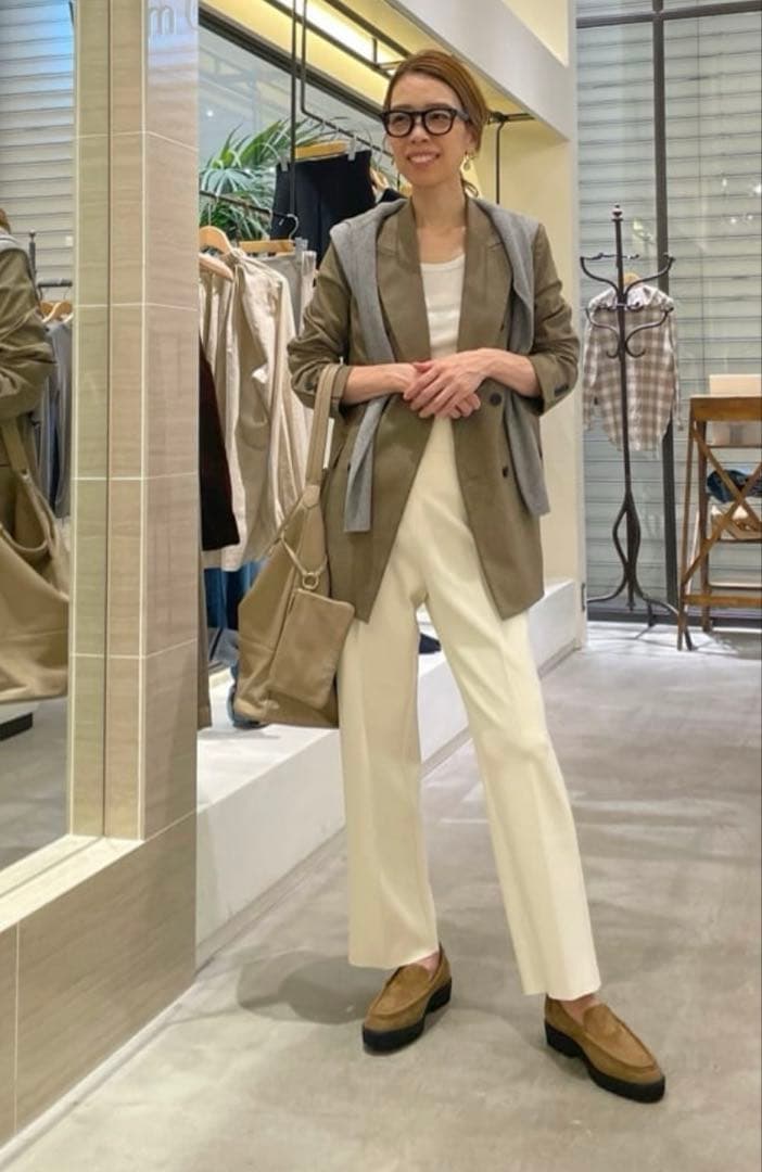 sale★ウィムガゼット★TRダブルジャケット　チェック柄　ブラウン