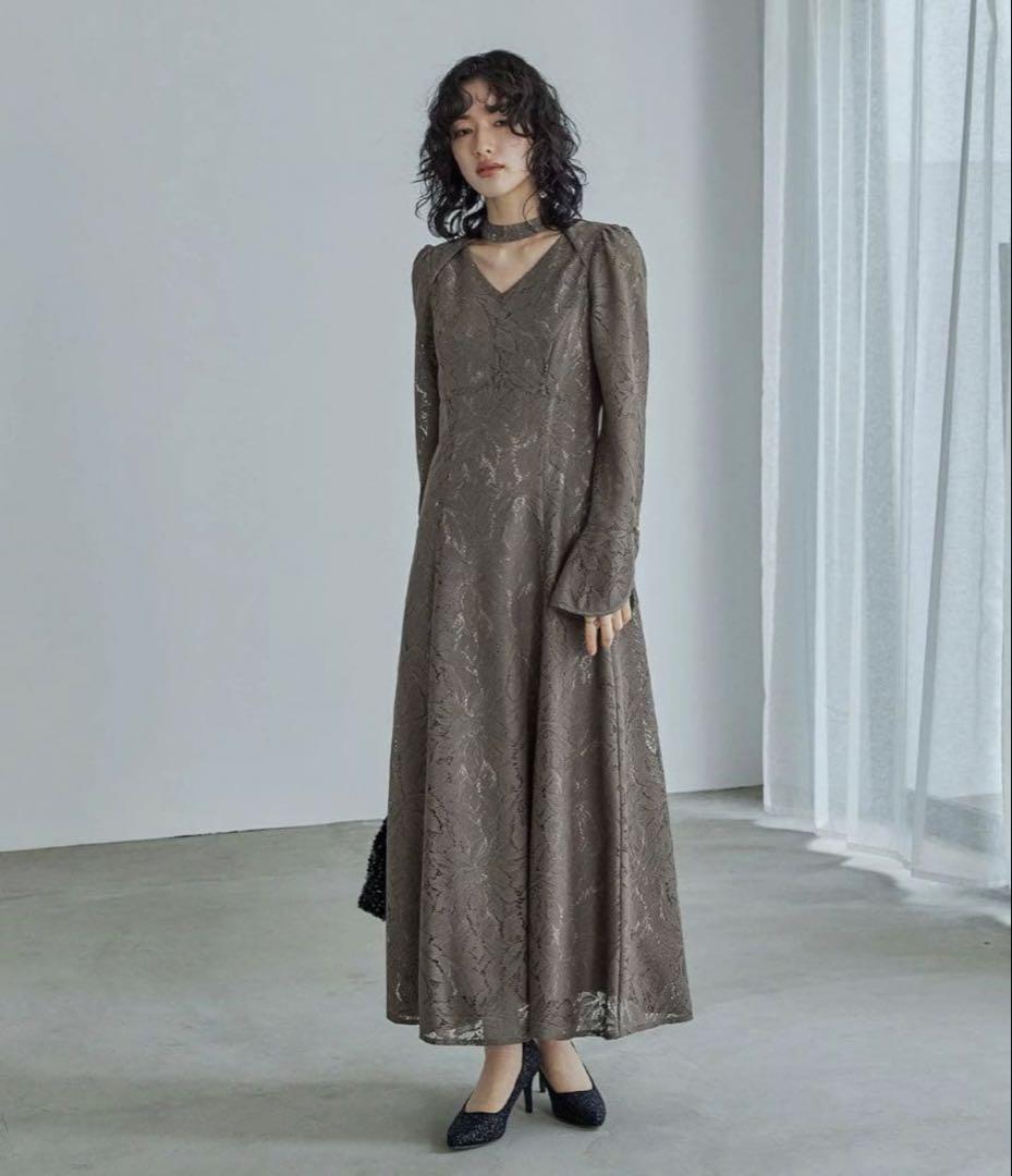 kanaレース バックオープン ティアドロップ ワンピース ドレス Sサイズ