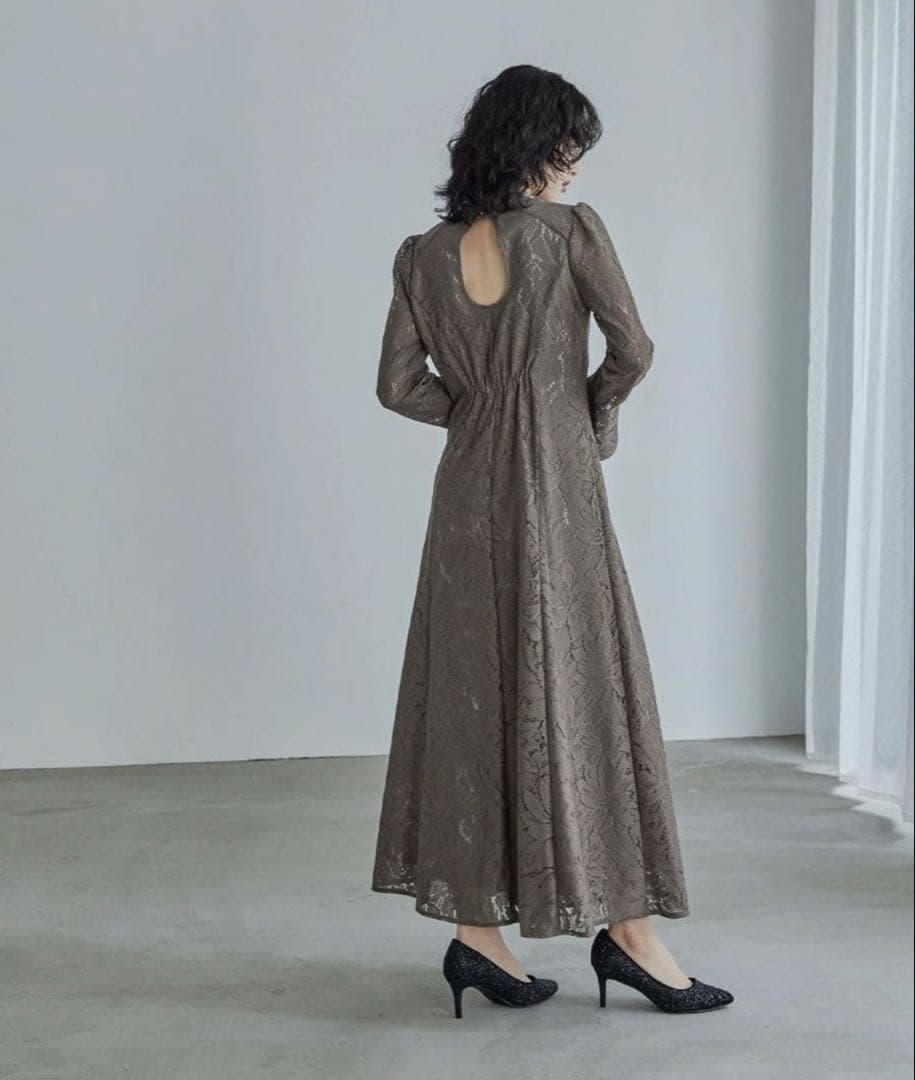 kanaレース バックオープン ティアドロップ ワンピース ドレス Sサイズ