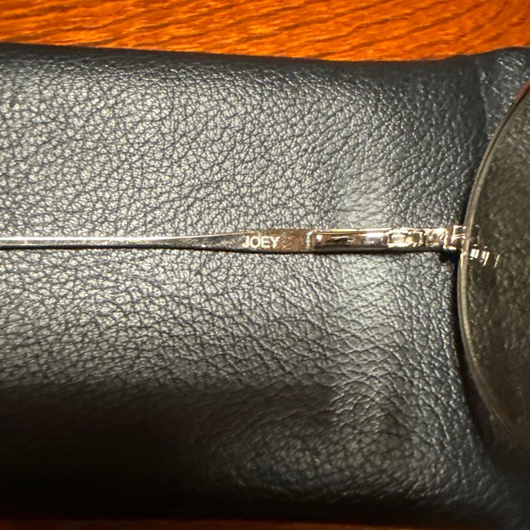 Mr.CASANOVO JOEY シルバー ラウンド型サングラス ケース付き