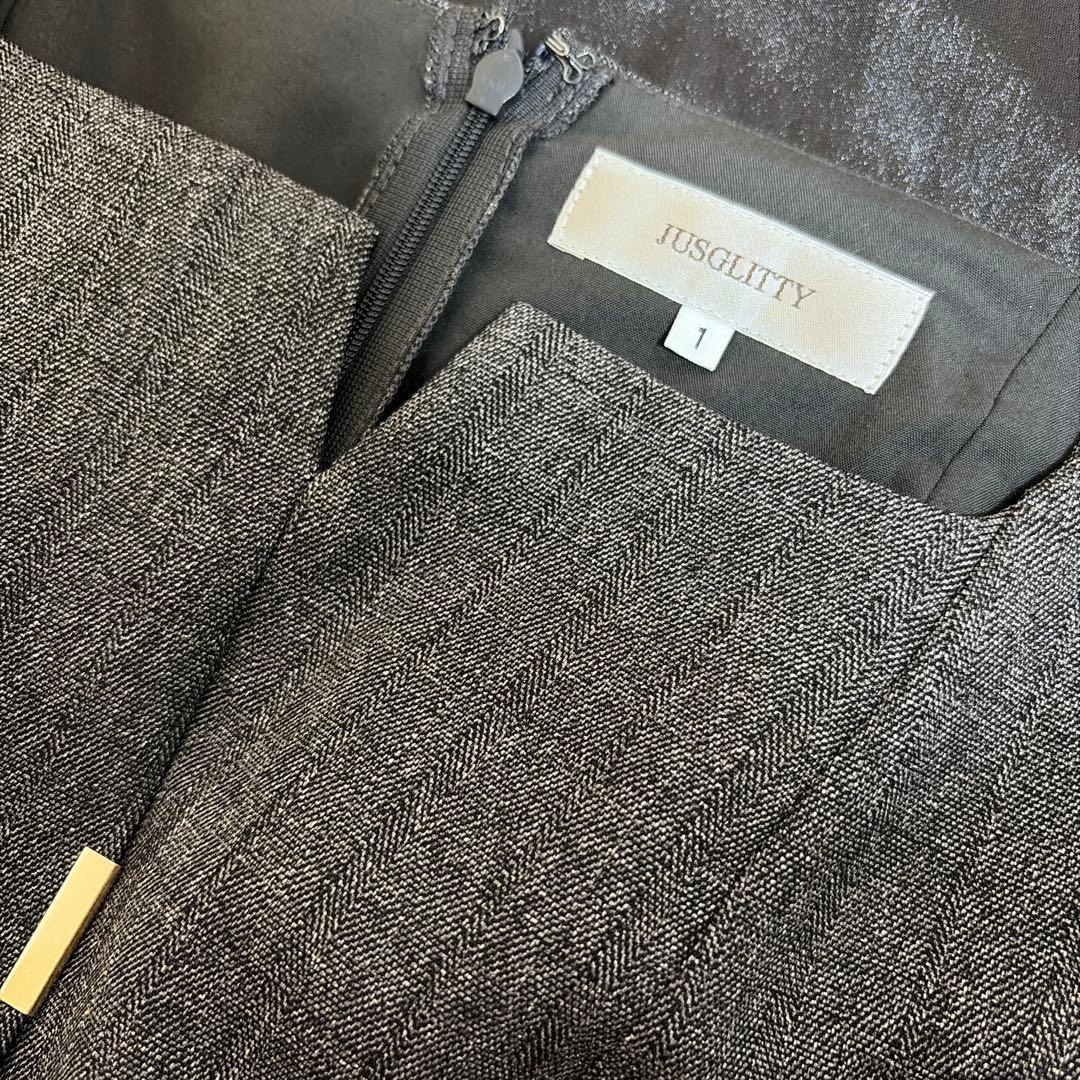 美品 JUSGLITTY ドッキングジャンスカワンピース