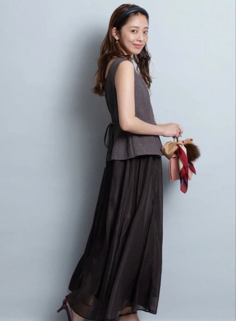 美品 JUSGLITTY ドッキングジャンスカワンピース