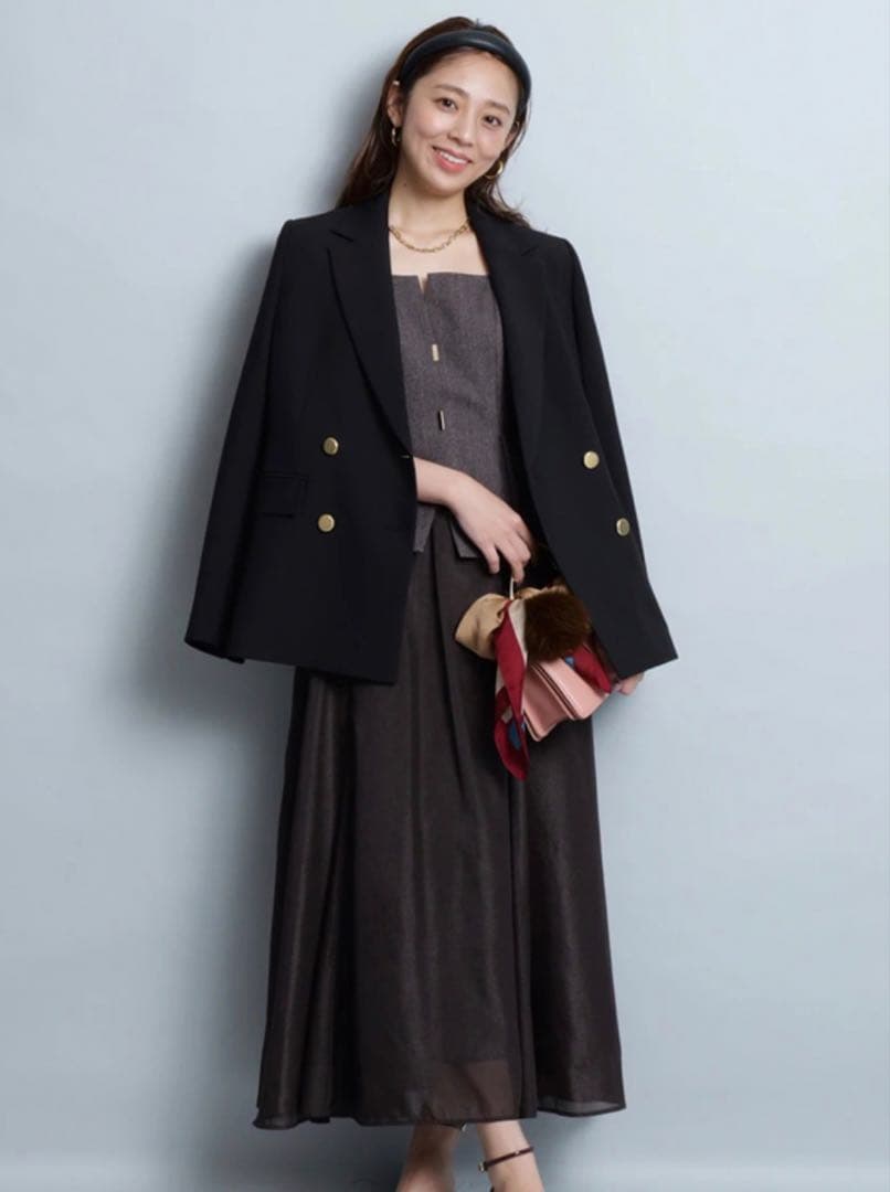 美品 JUSGLITTY ドッキングジャンスカワンピース