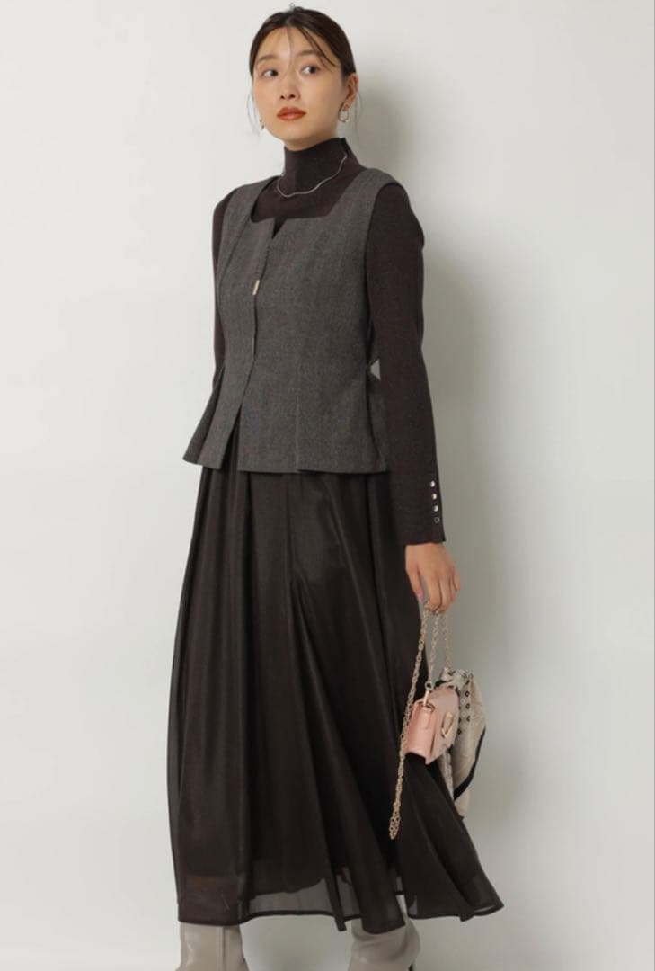 美品 JUSGLITTY ドッキングジャンスカワンピース