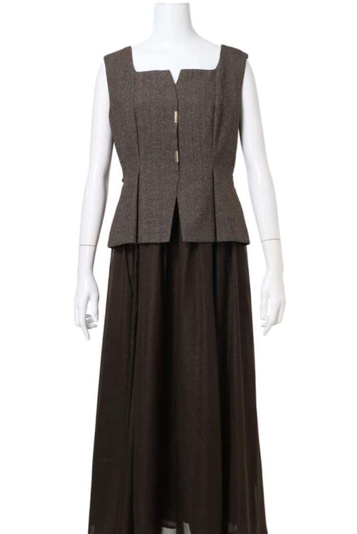 美品 JUSGLITTY ドッキングジャンスカワンピース