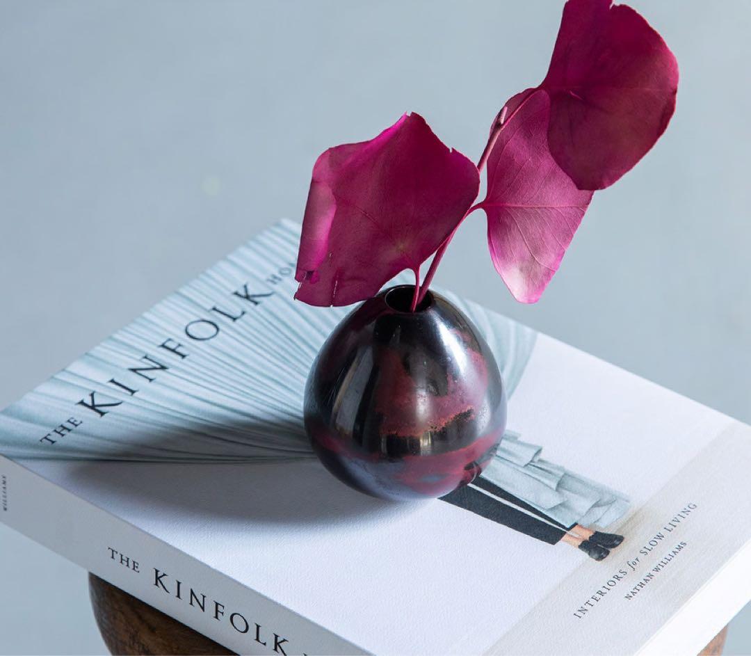 【山形県産】鋳物　一輪挿し花瓶　くだものいちりん(ぶどう)