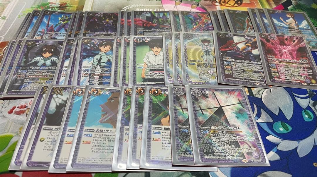 バトルスピリッツ　紫エヴァデッキ　デッキパーツ&スリーブ込み