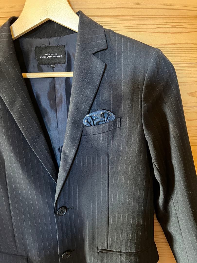 green label relaxing ネイビー ストライプ スーツセット