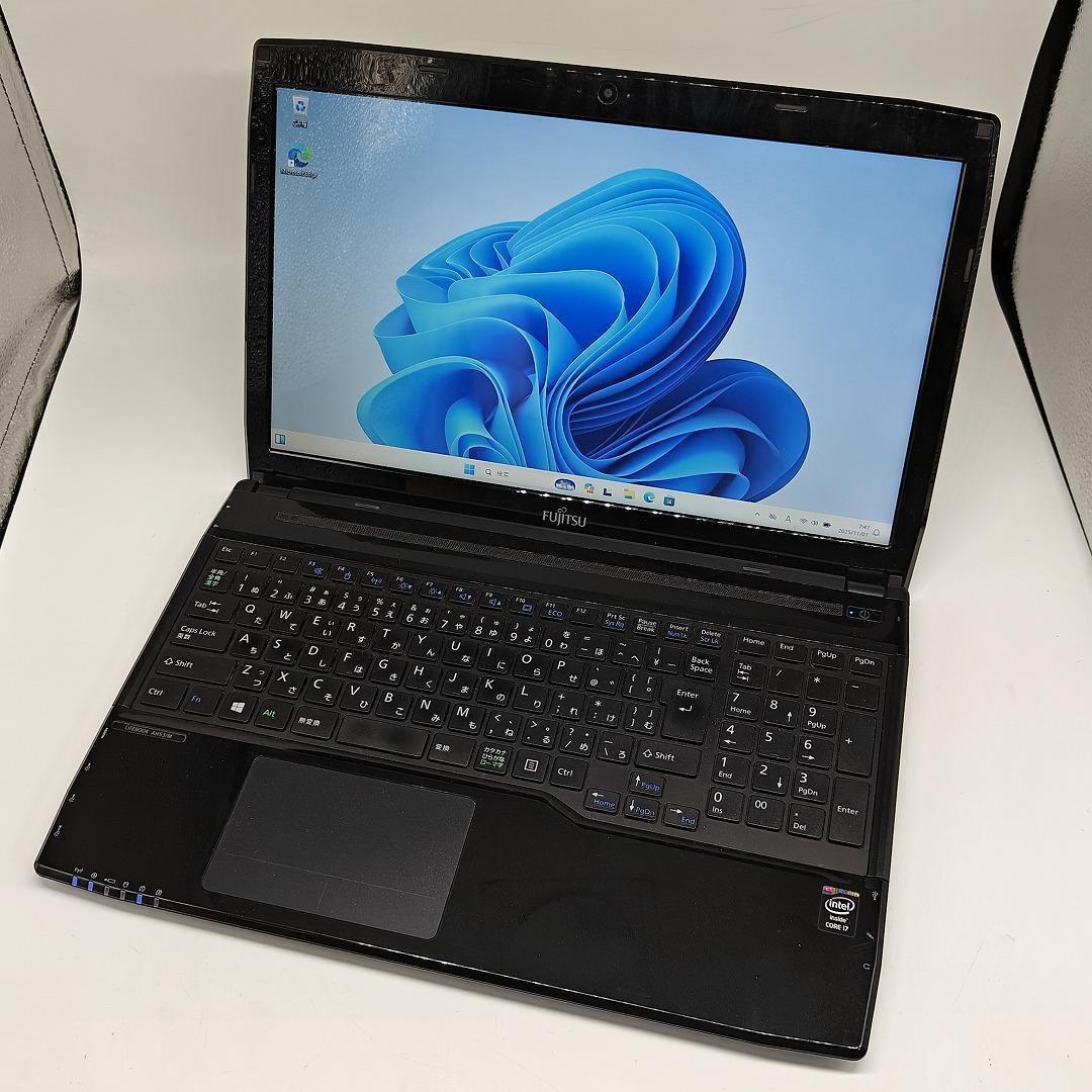 【富士通】AH53 高性能i7 SSD512GB 16GB ブラック ノートPC